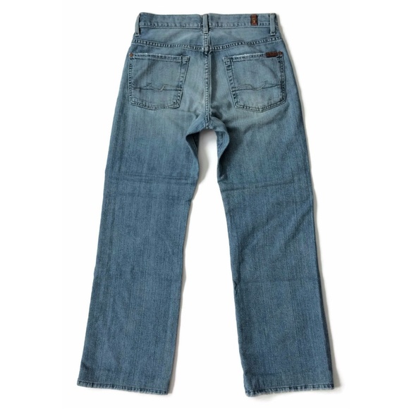 7 For All Mankind Jeans Straight Distressed Denim - Picture 3 of 6